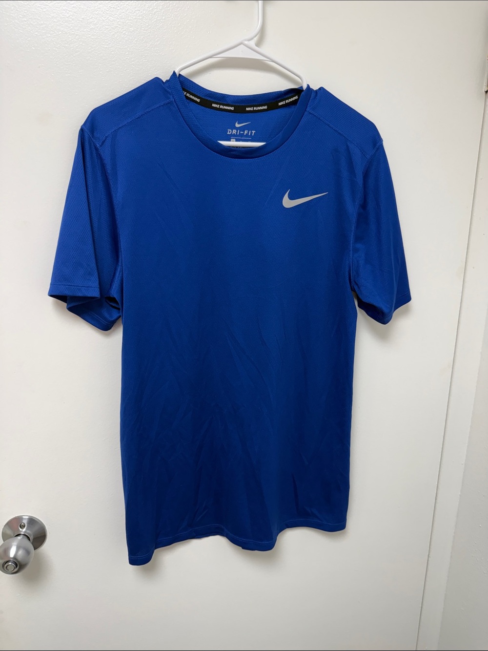 Nike Dri-FIT Short Sleeve Performance Tee - Royal Blue with Silver Swoosh